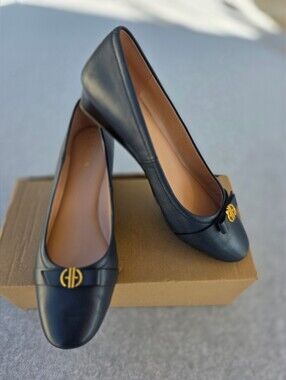 Cole Haan Women's Malta Wedge Shoes in Navy Leather Size 7.5
